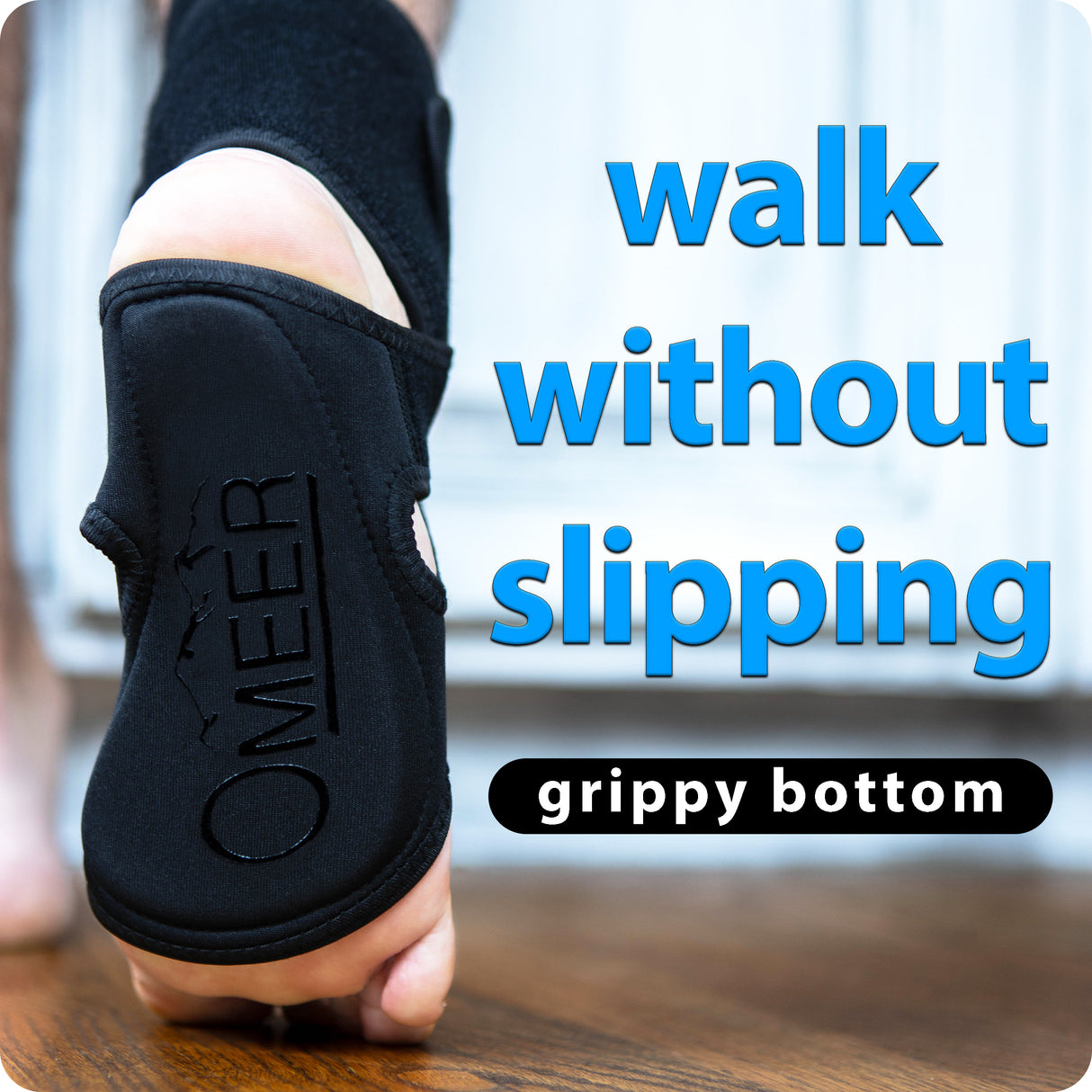 Omeer Right Foot AFO Foot Drop Brace For Walking With Shoes, Socks, Or Barefoot Provides Foot Drop Support For Men Or Women And Also Provides Plantar Fasciitis Relief